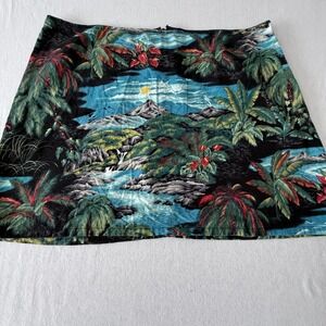 Vintage Y2K Girlfriends LA Mini Skirt Womens Large Tropical Hawaii Aloha Summer